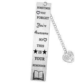 Sometimes You Forget You are Awesome Bookmark Encouragement Bookmark for Book Lovers Daughter Son Inspirational Metal Bookmark Motivational Bookmark