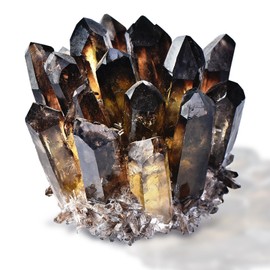 Natural Crystal Cluster Clear Quartz Mineral Crystal Cluster Cluster Healing Ornament Hue Reflection Feng Shui Home Decor (Tan)