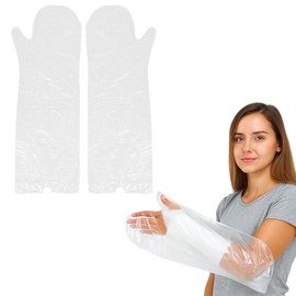 DIFLAX 2 Stück Gipsschutz Wasserdicht Arm, Transparenter Kunststoff Erwachsene Verbandschutz Duschschutz Hand Gipsarm Duschen Schutzhülle Arm Gips Duschhülle, Armschutz Beim Baden