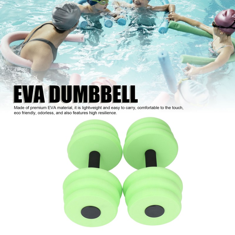 2pcs Floating Dumbbell EVA Thread Design Aquatic Exercise Dumbbell for