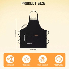 lafo 2 Pieces Cooking Aprons for Men and Women, Waterproof Apron with Pockets, Adjustable Neck Strap, Smock Apron, Kitchen Apron for Kitchen, Cooking, Baking, Garden