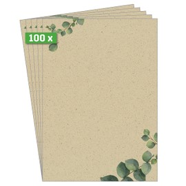 SIGEL DP615 High-Quality Writing Paper "Eucalyptus", A4, 100 Sheets, Made from Sustainable Grass Paper, Motif on Both Sides, 100 g, Writing Paper, Made from Sustainable Paper