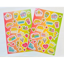 pen + gear 2 Sheets Groovy Trendy Girl Gold Foil Stickers Craft Planner Supply Scrapbook