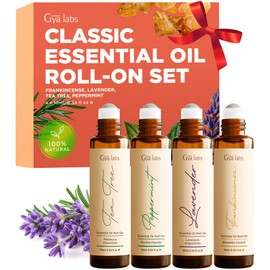 Gya Labs Classic Roll on Essential Oils Set - 0.34 Fl Oz Each - Essential Oil Set Relaxation Womens Gifts for Christmas - Blends for Calm, Aromatherapy Stocking Stuffers, Relaxing Gifts for Women