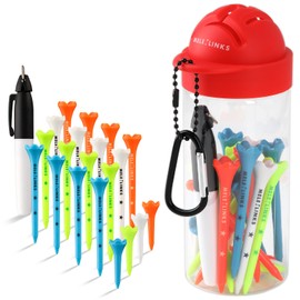 GreenCraft Golf Tea Storage Bottle & Line Marker with Tea Pen All-in-One Storage Portable (2. Red)