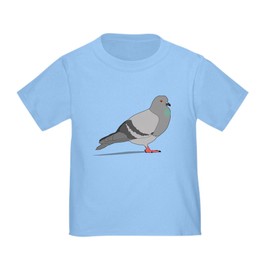 CafePress Cartoon Pigeon T Shirt Toddler Graphic Tee, 100% Cotton Baby Blue