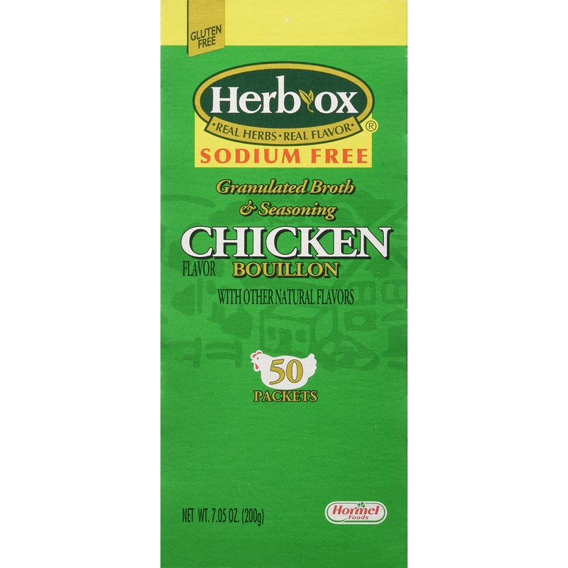 Herb-ox Hormel Herb Ox Chicken Bouillon Sodium Free 50 Packets