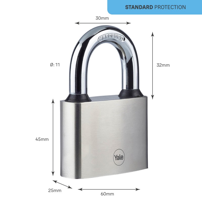 Yale - Y112/60/132/1 Iron Disc Padlock 60mm - Nickel Plated