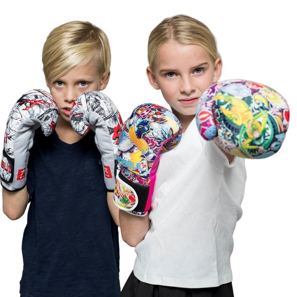 Sanabul Sticker Bomb Kids Boxing Kickboxing Training Gloves (4 OZ, Fury FIST)