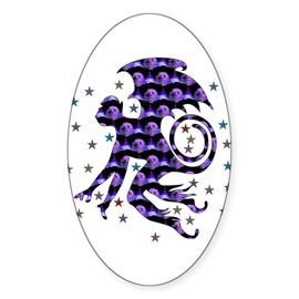 CafePress Flying Monkey Skulls Oval Sticker (10 Pk) Oval Car Bumper Sticker(10-Pack)