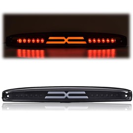 GRAND ORANGE LED Brake Light Compatible with 2003 2004 2005 2006 Dodge Ram 2500 3500 Fits Models with OEM Rear Center Tail Gate Lamp Brake Light X Type Clear Lens Black Housing