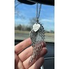 Husband Loss Memorial Car Charm – Angel Wings and Heartfelt