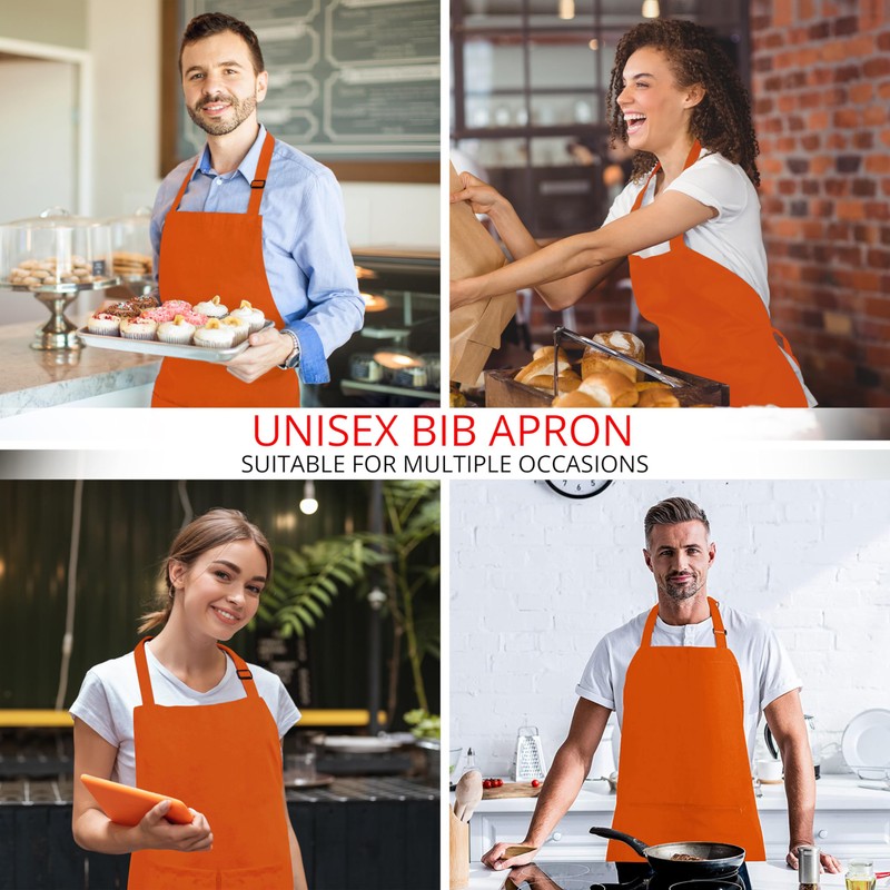 Utopia Kitchen 10 Pack Bib Apron, Unisex Adjustable Aprons with