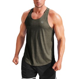 NELEUS Men's Workout Running Tank Top Sleeveless Gym Athletic Shirts Pack of 3,5081 Dark Grey/Light Grey/Olive Green,2XL