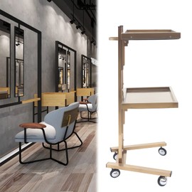 34in-Rolling Service Storage Cart Trolley Cart Rack for Home Manicure Barber Beauty Salon, Utility Multi-Purpose Beauty Stations with Wheels and Salon Tray Holders for Hair Stylist, Beautician