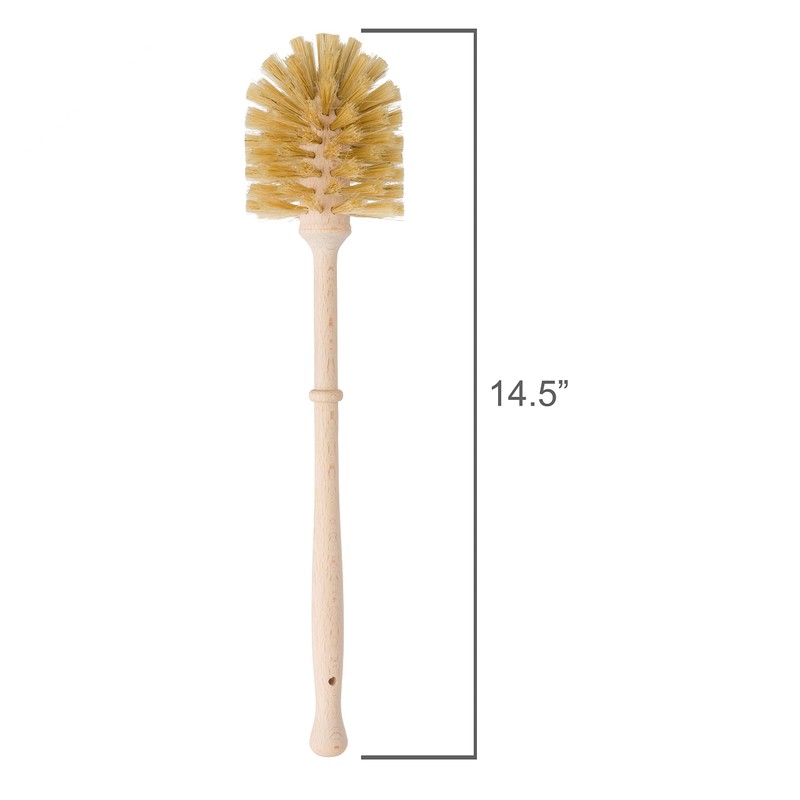 Redecker Union Fiber Toilet Brush with Untreated Beechwood Handle, 14-1/2