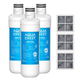 AQUA CREST LT1000PC ADQ747935 Replacement for LG® LT1000P®/PC/PCS ThinQ® Refrigerator Water Filter, LMXS28626S, LFXS26973S, MDJ64844601, ADQ74793501, ADQ74793502 and LT120F® Air Filter, 3 Combo