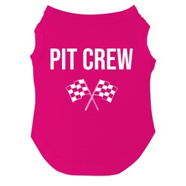 Pit Crew Dog Tee Shirt | Sleeveless | Racing | Motor Sport Fan | Trackside | Fast Lane | Birthday (Hot Pink, 5X-Large 49)