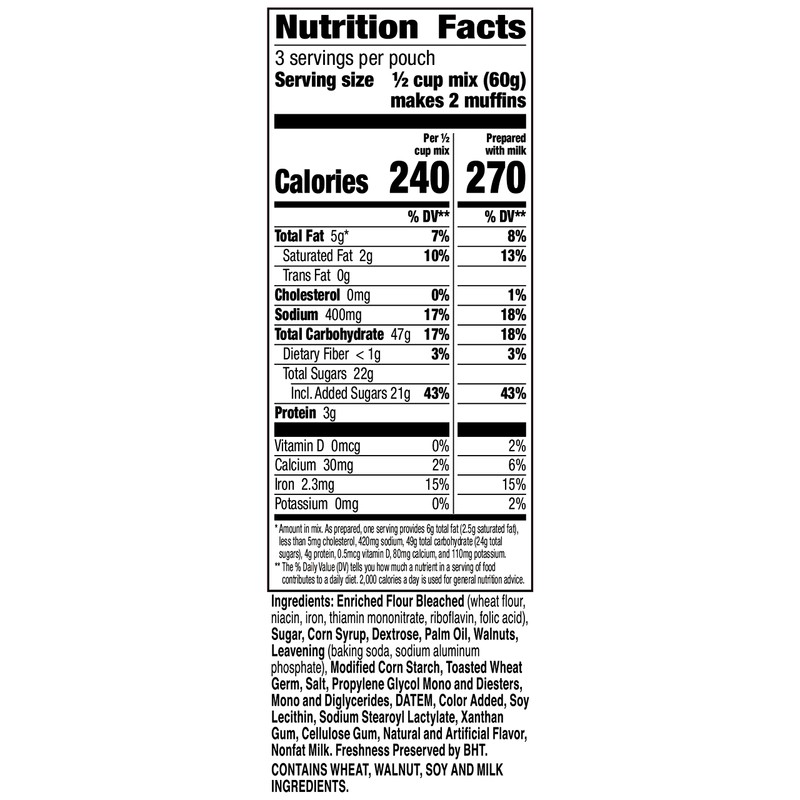 Betty Crocker Banana Nut Muffin Mix, Made With Walnuts, 6.4
