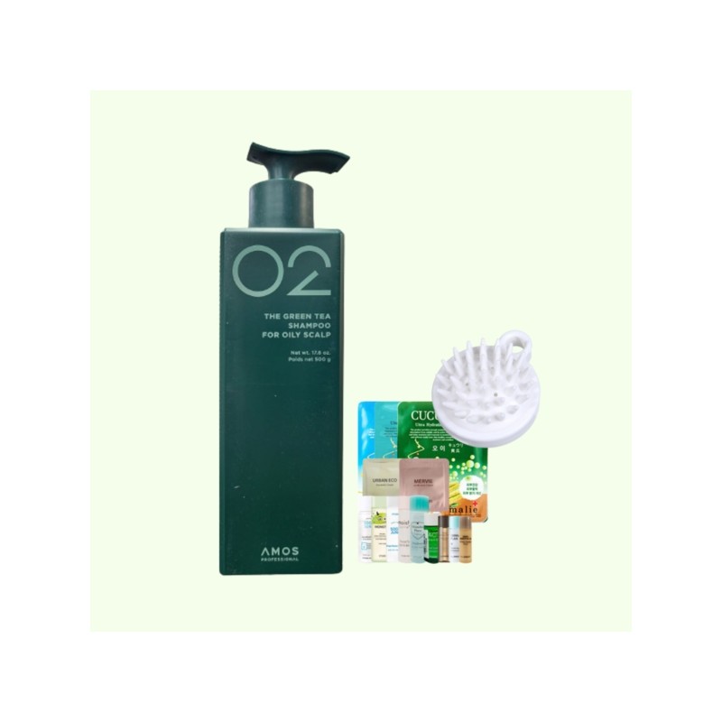Amos Green Tea Real Feel Oily Hair Shampoo 500g +