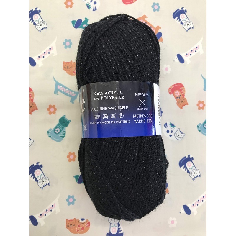 James C Brett Twinkle 100g Ball Black tk1