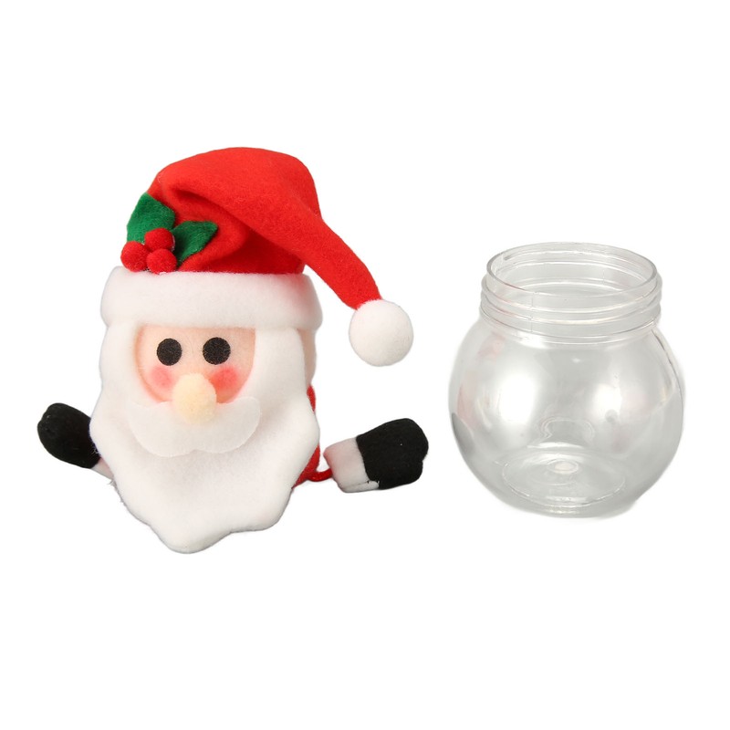 3pcs Christmas Candy Jars Transparent Clear Plastic Biscuits Jars Decorative