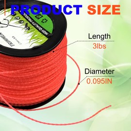 3 lbs 0.095in Trimmer Line, 0.095" line fits for EGO ST1502LB ST1521S ST1511T ST1523S ST1623T ST1502SA ST1520S ST1534 String Trimmer, AL2420PB, AL2420P line compatible with all EGO Power+ trimmers
