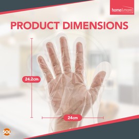 SOL 300pk Plastic Gloves Disposable Medium Large | Food Prep Gloves | Polythene Disposable Gloves for Kitchen Cooking Catering | Waterproof Gloves for Cleaning Hair Colouring | Food Handling Gloves