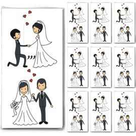 100 Handkerchiefs (10 x 10) Married Couple - Wedding Couple in Love / Wedding / Tears of Joy