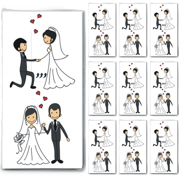 100 Handkerchiefs (10 x 10) Married Couple - Wedding Couple