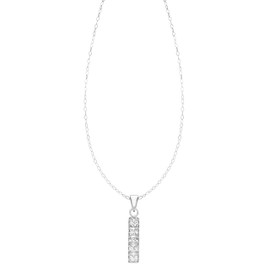 Carissima Gold Women's 9 ct White Gold Cubic Zirconia Drop Pendant on Trace Chain Necklace of 46 cm/18 inch