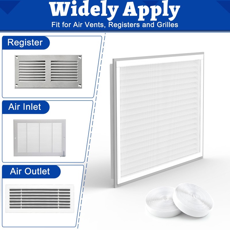 Wintcomfort Air Vent Filter Kit, 39"x39" Cut to Fit Micro