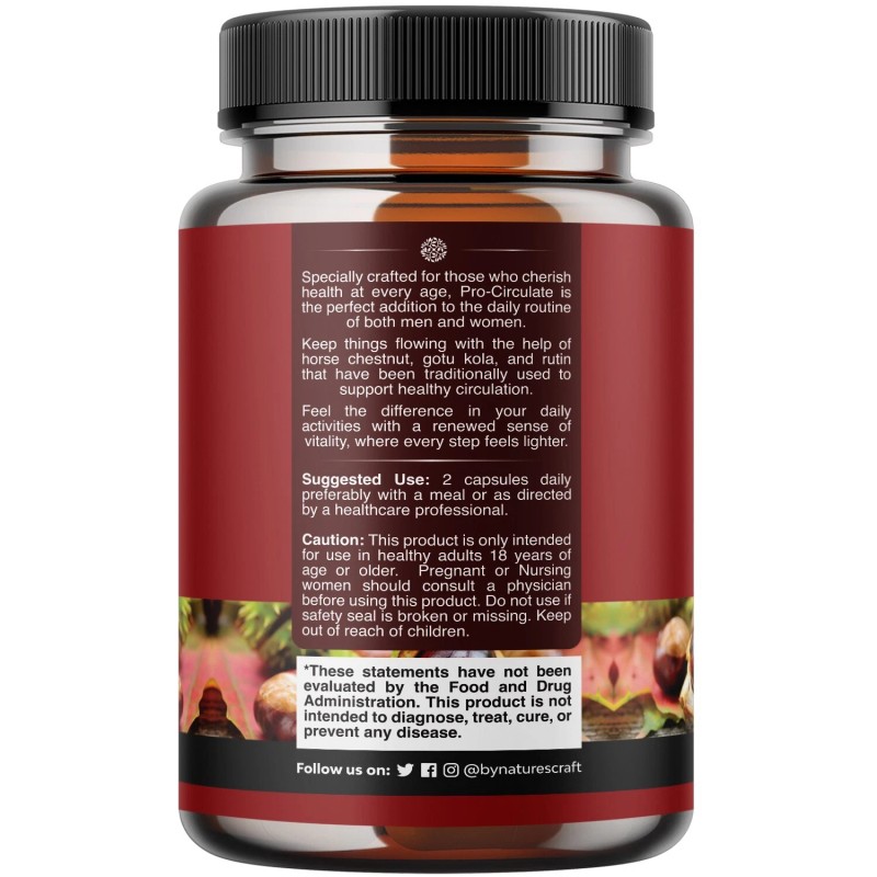 Nature's Craft Vein Support Supplements - Full Body Circulation for