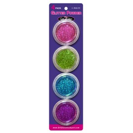 Glitter Tattoo Refill: 4-Pack Extra Large Cosmetic Glitter Pastel Colors for Temporary Tattoos/Glitter Tattoo