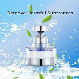 360° Rotating Faucet Filter Bathroom Faucet Filter Remove Heavy Metals and Hard Water Sink Water Faucet Filter for Kitchen and Bathroom Faucet Filter Purifier with 2 Replaceable Filter Elements