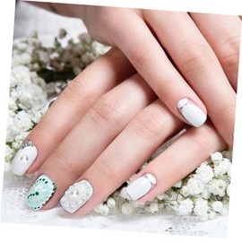 Housoutil 2sets Rhinestone Nail Charms for DIY Manicure Art Compartment Glass Flat Back Decorations White Elegant Nail Accessories for Creative Designs and Personal Expression