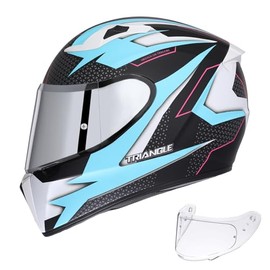 TRIANGLE Motorcycle Helmets Full Face Helmet for Adult Men with Sliver and Clear Visor DOT Approved
