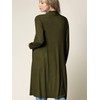 LL WSK1048 Women's Solid Casual Long Sleeve Open Front Long