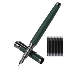 BOCIYER Luxury Fountain Pen Set,Ink Pen for Smooth Writing,Medium Nib,Includes 10 Ink Cartridges&Ink Converter,Best Pen Gift Case for Men & Women,fancy,calligraphy,Executive,Office pen-Green