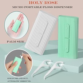 Holy Rose - Dispensador Porttil de Pas de Hilo Dental, Estuche de Almacenamiento con Palillos de Dientes para Adultos, 80 Unidades, Funda Porttil