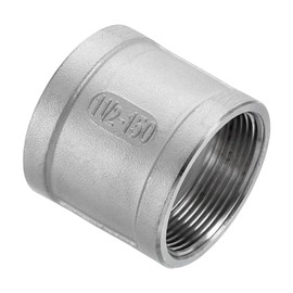 sourcing map NPT 1-1/2"x2 304 Stainless Steel Cast Pipe Fittings, Coupling Pipe Connector Adapter Pipe Connection Accessories for Plumbing Industrial and Residential, Silver