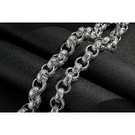 THE BLING KING Luxury Silver-Plating XXL 20mm Ornate Half Kilo Belcher Chain - 28 Inch - Silver Plating, Outstanding Craftsmanship, 340g