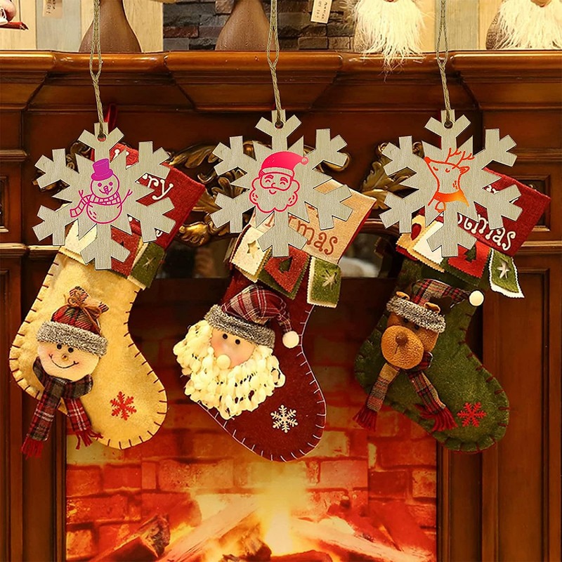 Kids Christmas Arts and Crafts Set – 30 Hanging Wooden