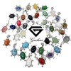 Guilani Stylish Natural Gemstones Turtle Necklace: Handmade Silver-plated Pendant with