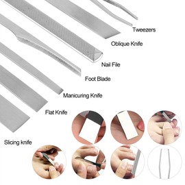 ZJchao Kit de Cuchillos de pedicura, Conjunto de pedicura de manicura professsional Pedicura Cuchillas de Acero Inoxidable Clippers de manicura Herramienta de recortador de uñas Conjunto con Estuche
