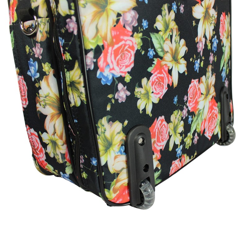 World Traveler Rolling 17-Inch Laptop Briefcase Computer Case, Rose Lily,