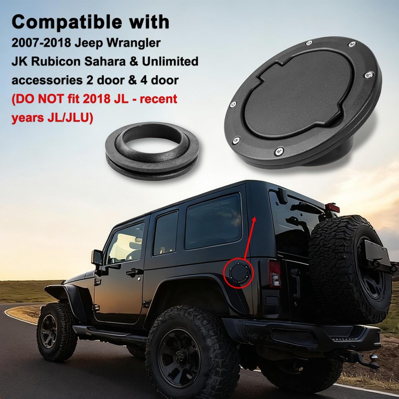 MuHize Fuel Filler Door Locking Gas Tank Cap Cover for