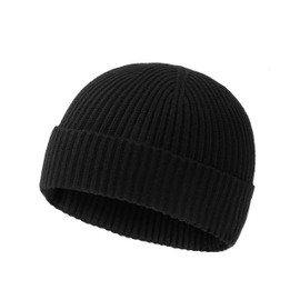 Zylioo XXL Brimless Beanie Hats for Big Heads Large Docker Cap Trawler Fisherman Watch Caps Oversized Knitted Winter Cuffed Hats