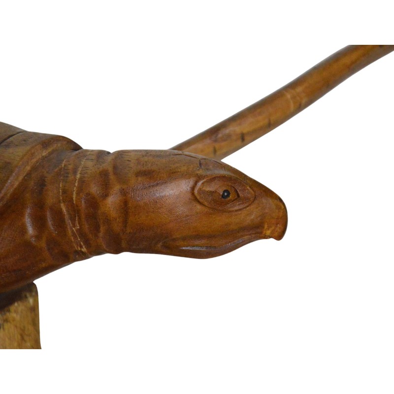 WorldBazzar Hand Carved Mahogany SEA Turtle ON Coral Log Drift