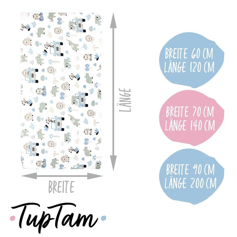 TupTam Baby Fitted Sheet for Baby Cot Bed Pack of